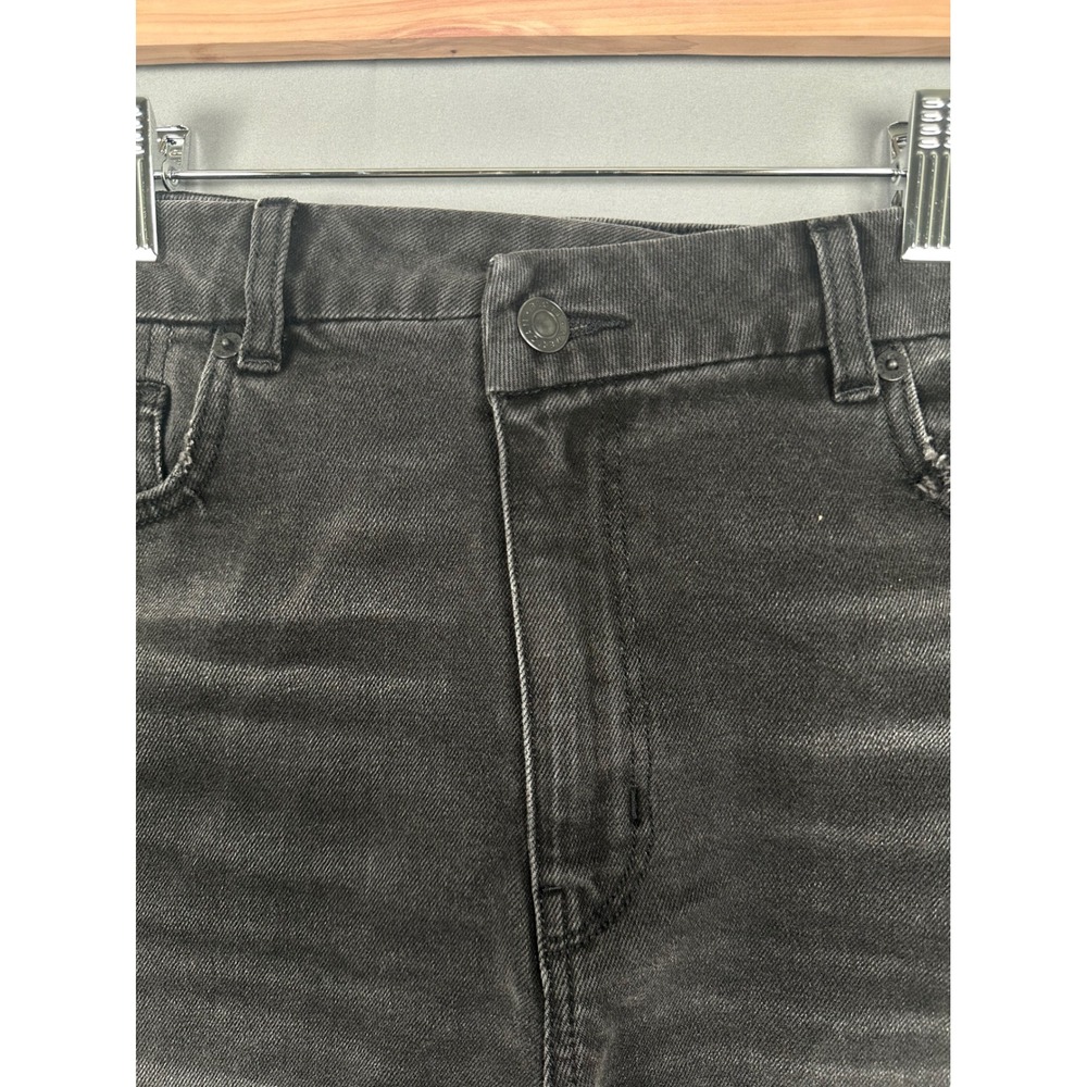 American Eagle Black Distressed Raw Hem Stretch Denim Shorts Womens Size 12 - Picture 6 of 12